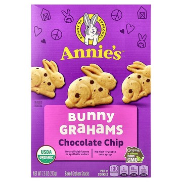 Annie's Homegrown, 穀物餅乾，兔子形，巧克力味，7.5盎司（213克）