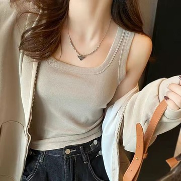 台灣出貨 95棉寬肩方領大碼吊帶背心女內搭夏季工字遮副乳外穿打底上衣 內搭 小可愛背心 背心女 大碼背心 小可愛