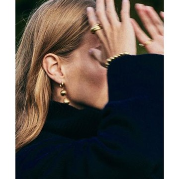 區別市面Lié Studios耳環925圓球銀吊墜水滴金豆豆歐美簡約高級