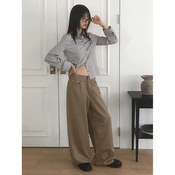 Codibook｜韓國 wonderwonder 基本款寬鬆休閒棉褲［預購］長褲 闊腿褲 女裝