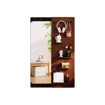 【HappyLife】實木洞洞板穿衣鏡 Y12770原