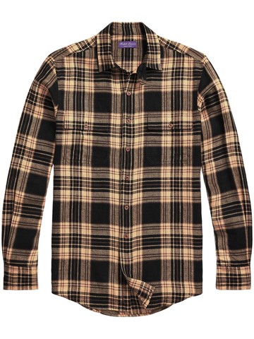 Ralph Lauren Purple Label - tartan two-pocket shirt - men - Cotton/Mulberry Silk/Linen/Flax - XL - Neutrals
