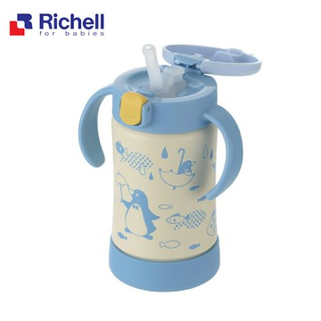 【Richell 利其爾】TLI 二代不鏽鋼吸管保溫杯 300ML - 萌答答