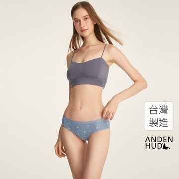 【Anden Hud】Sirius．中腰生理褲(琉璃藍-冰晶星星) 純棉台灣製