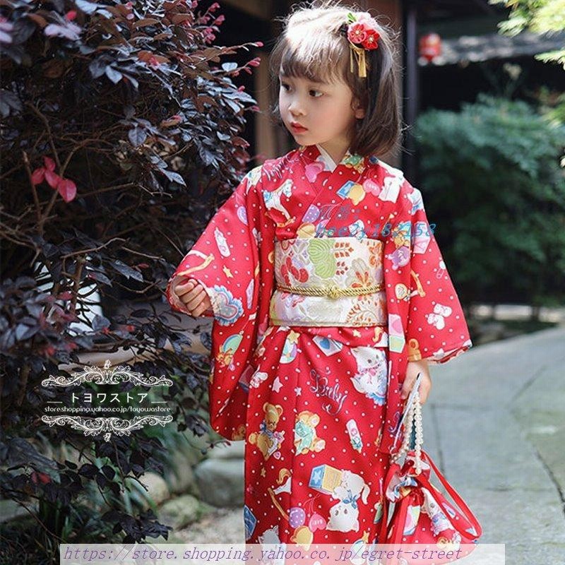 ブランド 新品 クリーニング済み☆帯付き花柄浴衣 おまけ付き