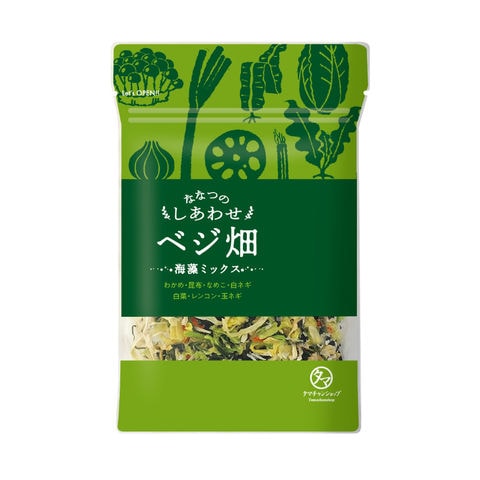 ななつのしあわせベジ畑 (海藻ミックス) 40g 食品屋さんの乾燥野菜 料理やスープにパッと使える わかめ  昆布 なめこ 白ネギ 白菜 レンコン 玉ネギ 乾燥野菜 長期保存