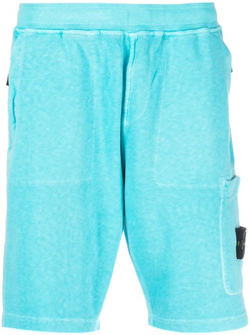 Stone Island - Compass-motif cotton shorts - men - Cotton - L - Blue