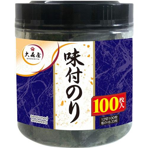 大森屋　味付のり１００枚　卓上容器入り　１２切１００枚　１個