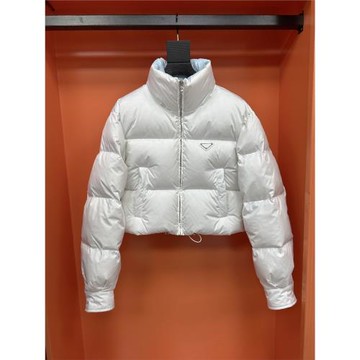 工廠冬季新款兩色短款羽絨服90白鴨絨金屬標撞色保暖加厚外套女