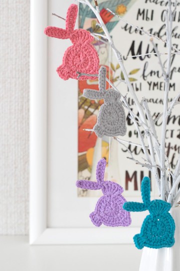 鉤針兔子復活節樹裝飾