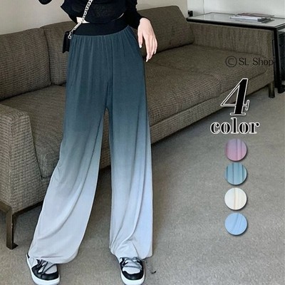 ワイドパンツ レディース 夏 切り替え 落ち感 カジュアル 薄手 部屋着 ズボン ボトムス 通販 Lineポイント最大get Lineショッピング