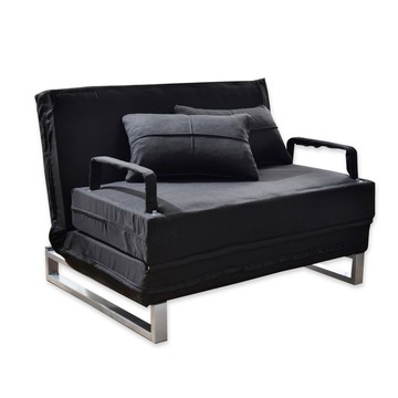 【班尼斯】艾新覺羅 五段式調整彈簧沙發床 (布套可全拆洗+台灣製造)-深邃黑