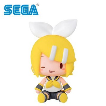 日本正版 鏡音鈴 可換表情 掌上坐姿公仔 公仔 模型 8cm 坐姿公仔 坐坐公仔 初音未來 SEGA - 424026