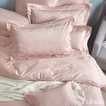 La Belle 長絨細棉刺繡四件式被套床包組-雅仕珍藏-蘿莉粉 - 特大180X210CM