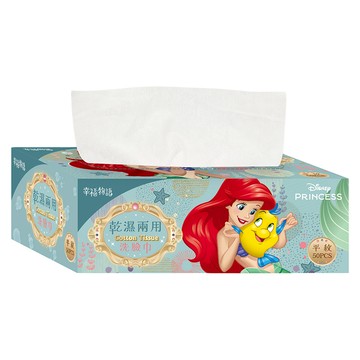 明基健康生活 幸福物語 迪士尼公主系列 乾濕兩用洗臉巾 平紋 50抽/盒  白色  1盒
