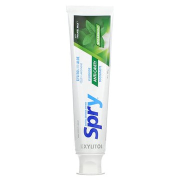 Xlear, Spry 防齲齒含氟牙膏，綠薄荷味，5 盎司（141 克）