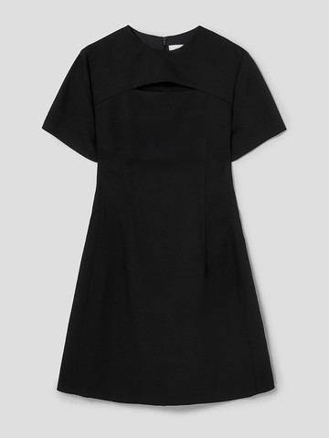 Slit Detail Mini Dress (Black)