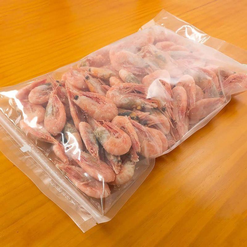 殻つきボイル甘えび 船上海水ボイル冷凍品1Kg チャック付き袋入り