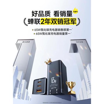 【國家3C認證】倍思65W氮化鎵多口充電器適用蘋果iPhone17充電頭16手機iPad平板15筆記本電腦PD快充Typec插頭