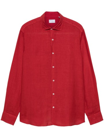 Fedeli - Nick linen shirt - men - Linen/Flax - 41 - Red