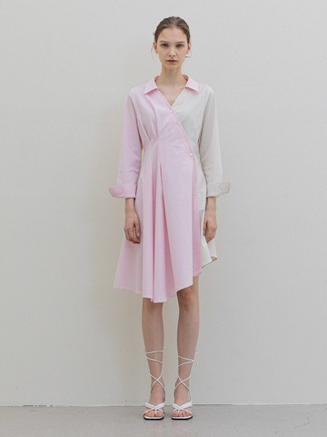 Draping Shirt Dress Pink