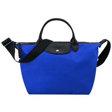 LONGCHAMP LE PLIAGE ENERGY系列再生尼龍短把手提/斜背兩用包(中/鈷藍)