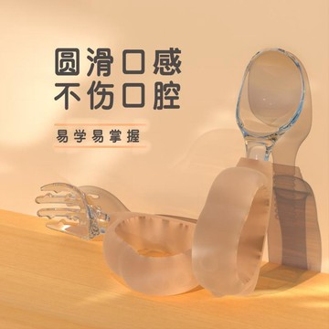臺灣-出貨🔥寶寶學吃飯訓練勺子學食專用叉勺嬰兒輔食勺聯繫自主進食兒童餐具