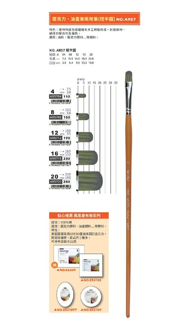 Macro Wave 馬可威 AR57 壓克力、油畫兩用筆 (短半圓)【APP滿額下單10%點數(單一帳號最高5000點)】1/31止