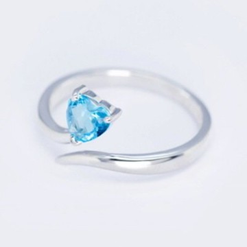 925純銀戒指鑲鑽開口戒-時尚簡約光面愛心情人節生日禮物女飾品2色73dt785【獨家進口】【米蘭精品】