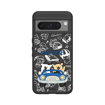 Pixel 8 Pro SolidSuit 黑 - Maltese線條小狗 - Gogo 狗！開車出去玩