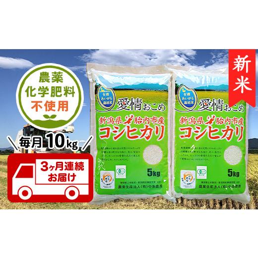 ふるさと納税 新潟県 胎内市 16-10新潟県胎内産JAS有機合鴨栽培コシヒカリ10kg（精米）