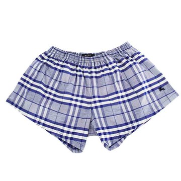BURBERRY 巴寶莉  經典格紋棉質居家短褲-藍色