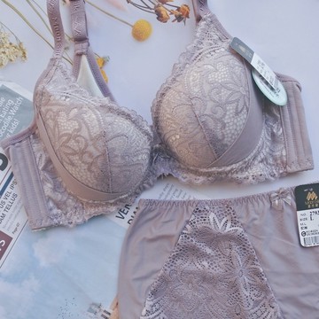 BC罩杯 台灣製 無鋼圈內衣 集中托高 吸濕排汗 內褲 胸罩 水滴罩杯 深V低脊心 芋 慕思爾27935