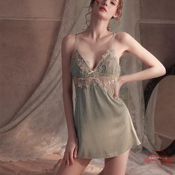 宮廷風冰雪絲帶胸墊吊帶睡裙甜美私房誘惑美背性感睡衣顯瘦家居服