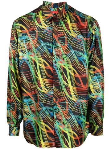 Ferrari - abstract-pattern silk shirt - men - Silk - XL - Black