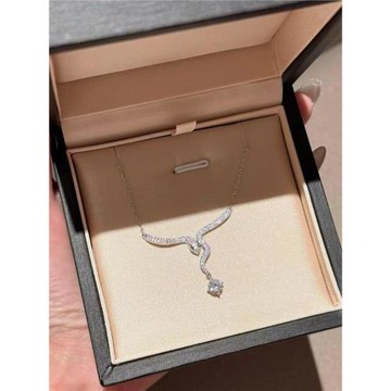 生肖蛇s925純銀靈蛇項鏈女款輕奢小眾鎖骨鏈送女朋友媽媽生日禮物