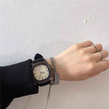 男士方形手表初高中學生韓版簡約氣質時尚潮流青少年運動石英女表