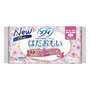 SOFY 蘇菲 日本原裝進口 敏感肌極輕薄衛生棉 日用量特多 護翼型  23cm  20片  1包