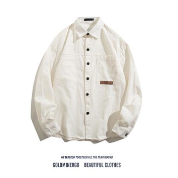 美式重磅工裝襯衫男長袖潮牌寬松痞帥多口袋休閑百搭翻領襯衣外套