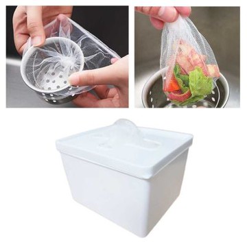 (中)萬用收納盒+(加大款)100入 水槽濾網 拋棄式排水口濾水袋 過濾網袋