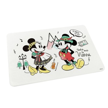 【收納王妃】米奇米妮遊世界款 珪藻土超吸水地墊60*39 (音樂之都)