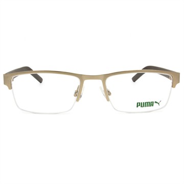 PUMA | 斯文有禮眉型框眼鏡 | 仿古金x咖