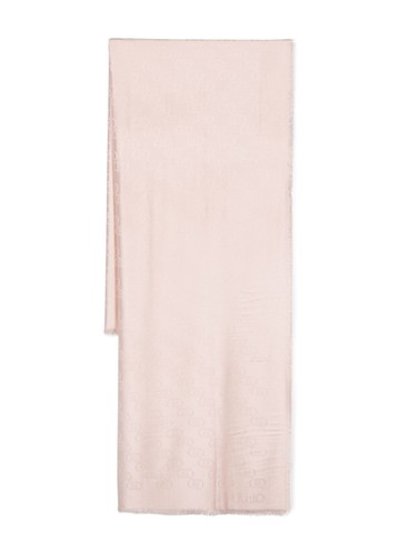 LIU JO - jacquard logo-motif scarf - women - Viscose/Metallic Fibre - One Size - Pink