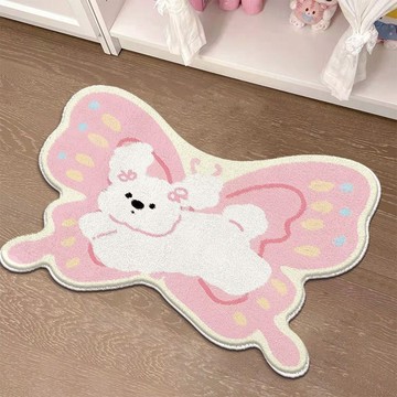 【台灣發貨 高品質】卡通少女心可愛地墊浴室臥室床邊客廳地毯加厚仿羊絨吸水好打理