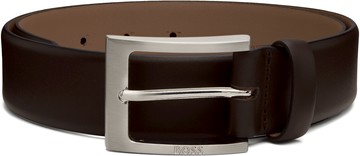 BOSS 棕色 Nappa-Leather Pin-Buckle 腰带