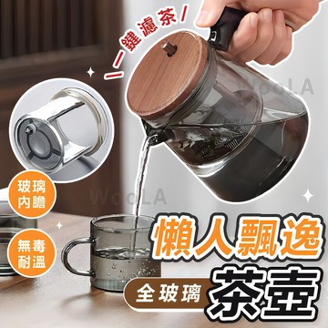 [玻璃內膽🔥無毒耐溫]隔日到貨 泡茶壺 懶人飄逸茶壺 玻璃茶壺 茶壺 玻璃內膽