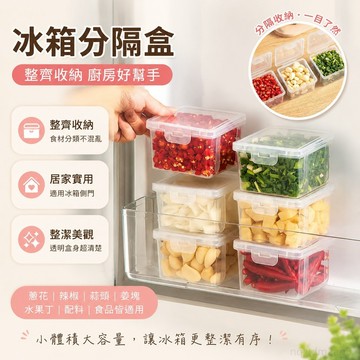 冰箱分隔盒子 冰箱側門配菜盒廚房蔥薑蒜收納盒冰箱蔥花保鮮盒水果食品專用密封 冰箱收納盒 密封盒 水果保鮮盒 小保鮮盒