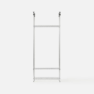特力屋頂天立地鍍鉻凹網三層架寬90*深30*高235-295公分