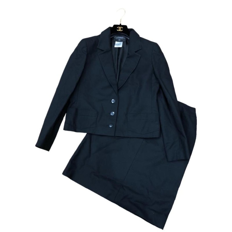 CHANEL シャネル コットン 黒 スーツ 98 ハイサマーコレクション  