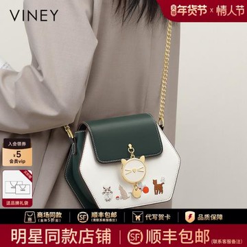 Viney包包女2026新款女包斜挎包高級感秋冬真皮秋冬單肩鏈條小包